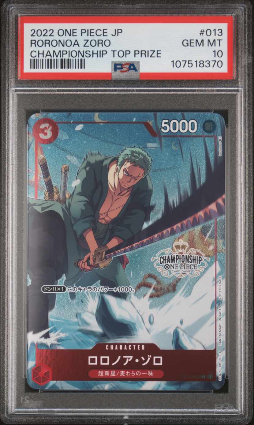 PSA10 - Roronoa Zoro SR Parallel [ST01-013] (Championship Battle Best 16)